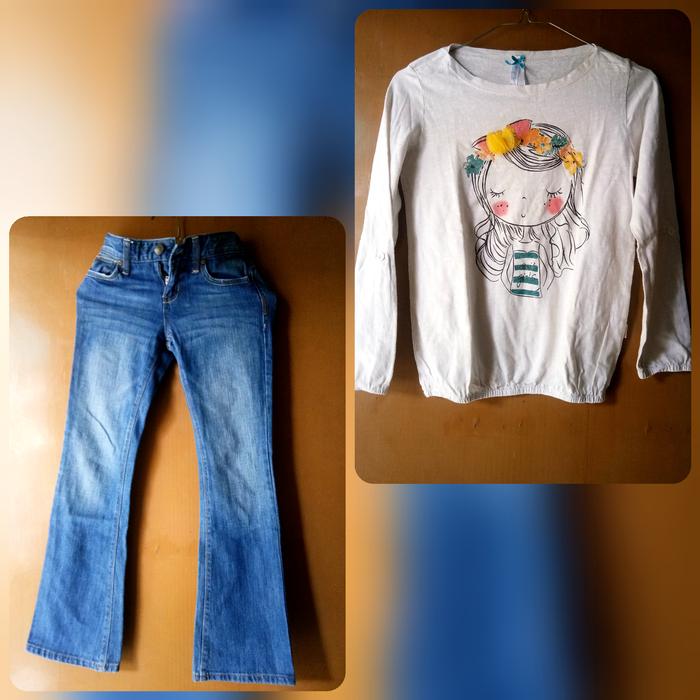 Setelan Celana jeans cutbray dan kaos anak preloved pribadi