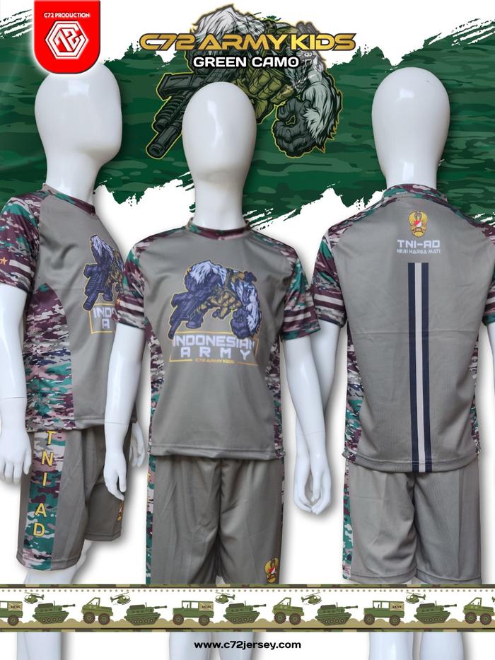 KAOS JERSEY STELAN ANAK INDONESIAN ARMY FULLPRINT C72