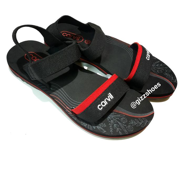Sepatu Sandal Tali Wanita Perempuan Cewek Carvil Missy Hitam Coklat