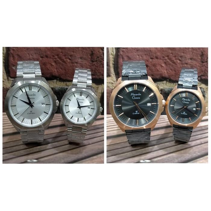 Jam Couple Alexandre Christie AC8596 AC 8596 Stainless Original