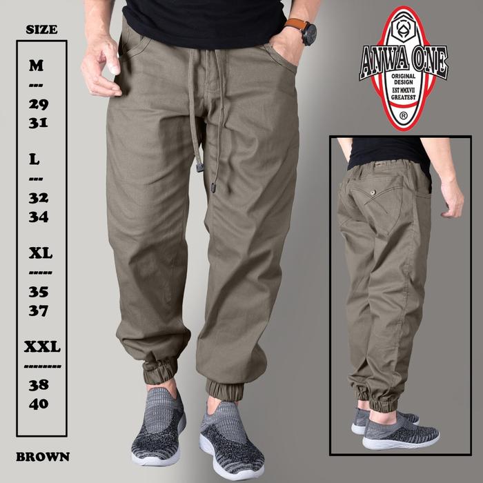 celana jogger pria original hitam/fashion celana jogger pria original