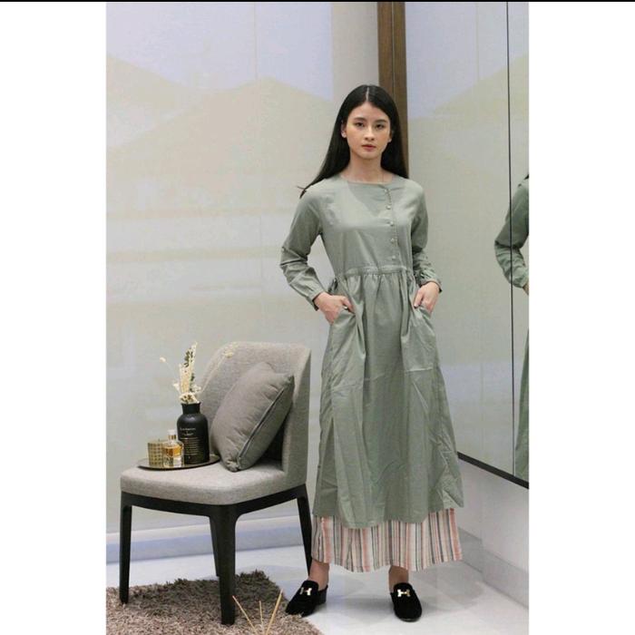 Dress Gamis missty warna pink hijau Daisy 76