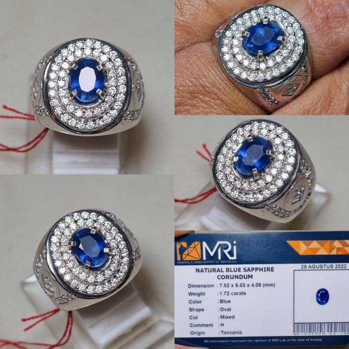 natural blue sapphire 1.72cts memo MRI