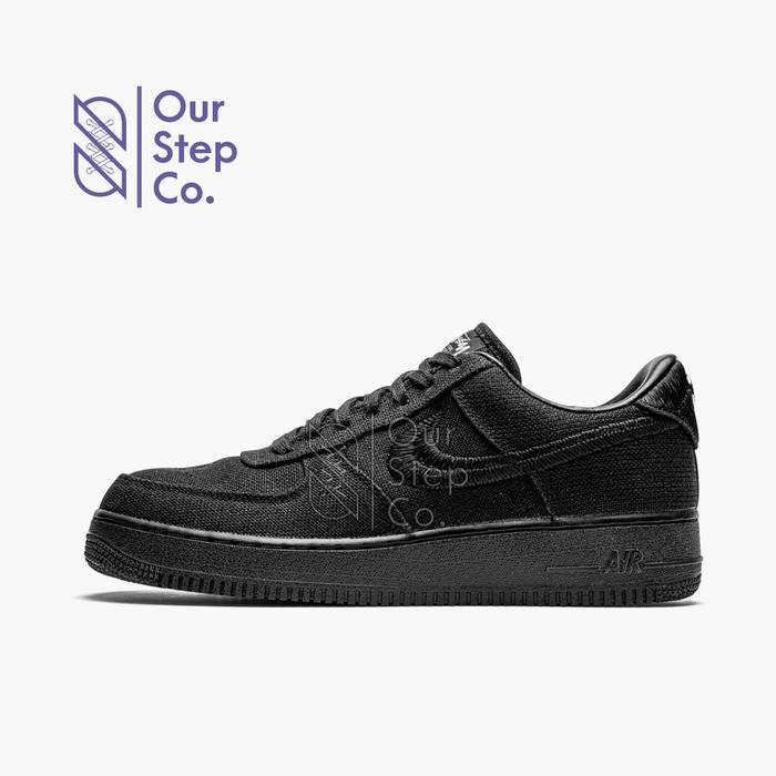Sepatu Nike Air Force 1 Low X Stussy Black BNIB Original