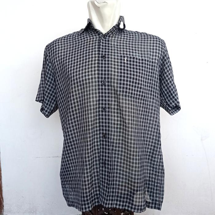 Kemeja Vintage YVES SAINT LAURENT (YSL) Plaid Short Sleeve