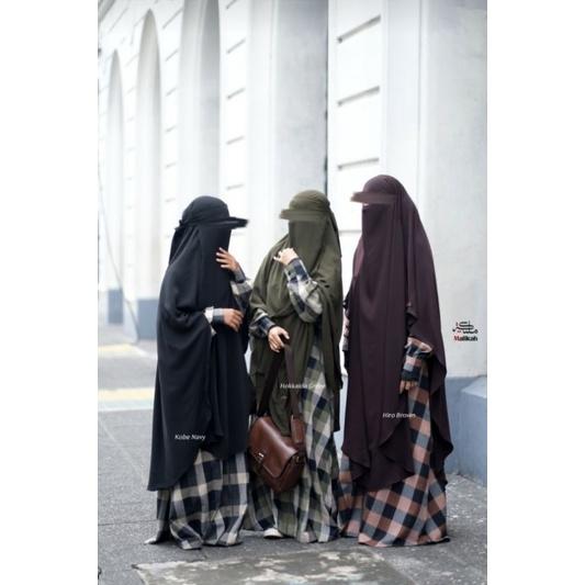 Abaya Malikah Bhist Amber Gamis Kotak-kotak Flanel