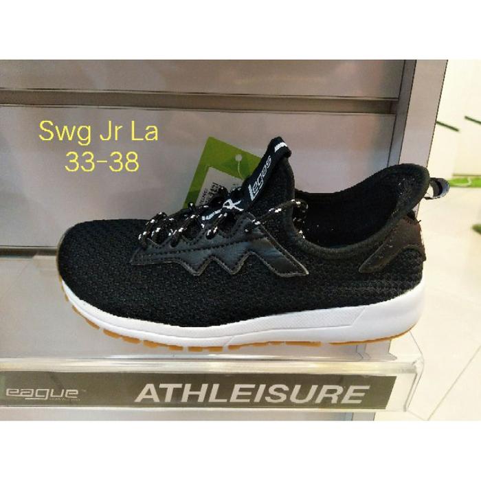 Sepatu League legas kids SWG La hitam sekolah original promo