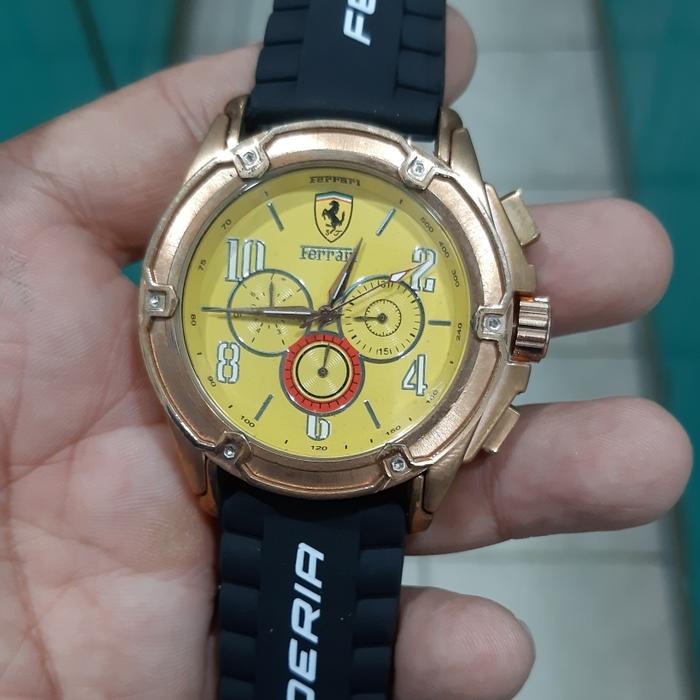 jam tangan pria automatic jam vintage jam chrono ferrari sporty