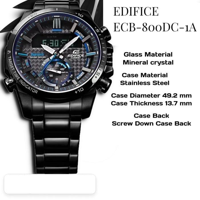 Jam Tangan Pria Edifice JapanG Baterai Type : ECB800 Baterai BL