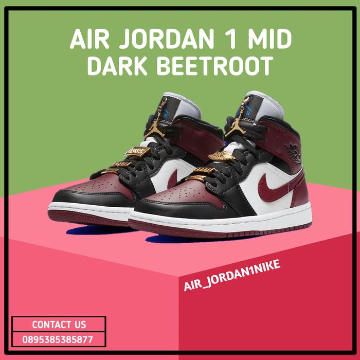 Air Jordan 1 Mid "Fearless Black Red" 100% Authentic