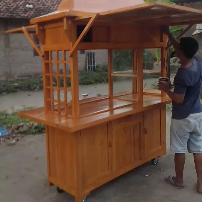 Gerobak/rombong angkringan jepang sayap atap joglo