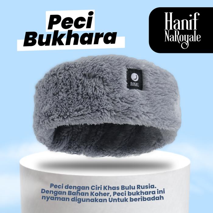 Peci Bukhara Rosal - Songkok Pria Muslim Bulu Rusia Rosalhat