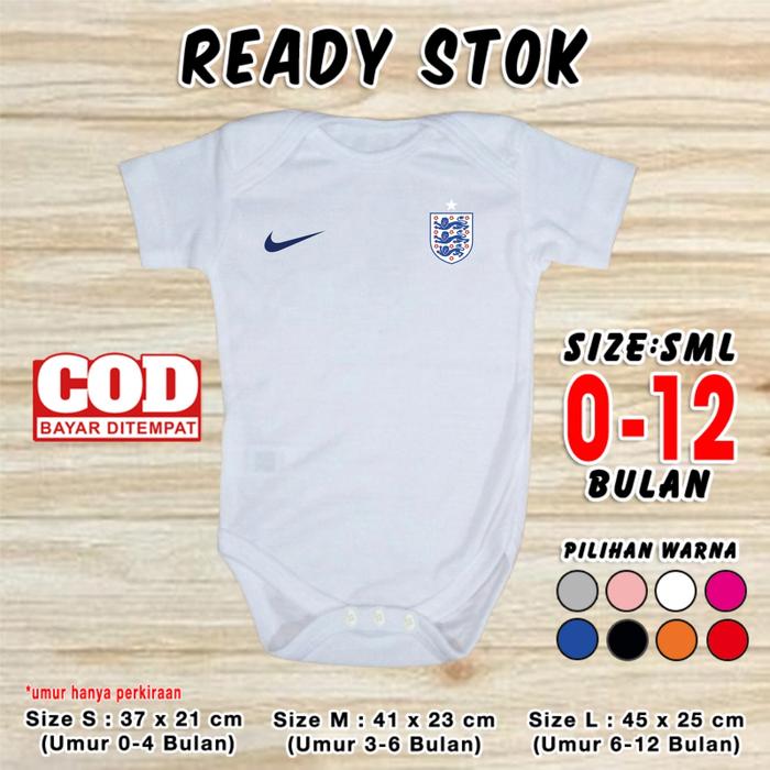 Jumper Bayi Inggris England Home jersey negara euro world cup romper