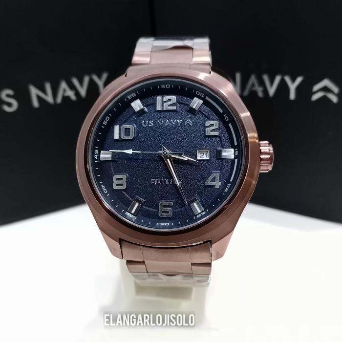 JAM TANGAN PRIA US NAVY 61480M BROWN NAVY ORIGINAL