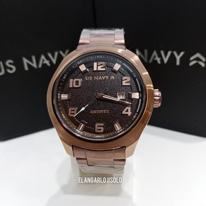 JAM TANGAN PRIA US NAVY 61480M BROWN ORIGINAL