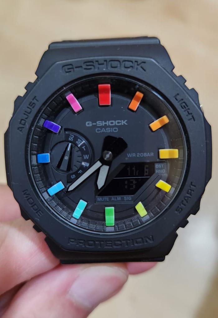 G-Shock Ga-2100 1 ADR Rainbow Casioak Rainbow Original G Shock Casio