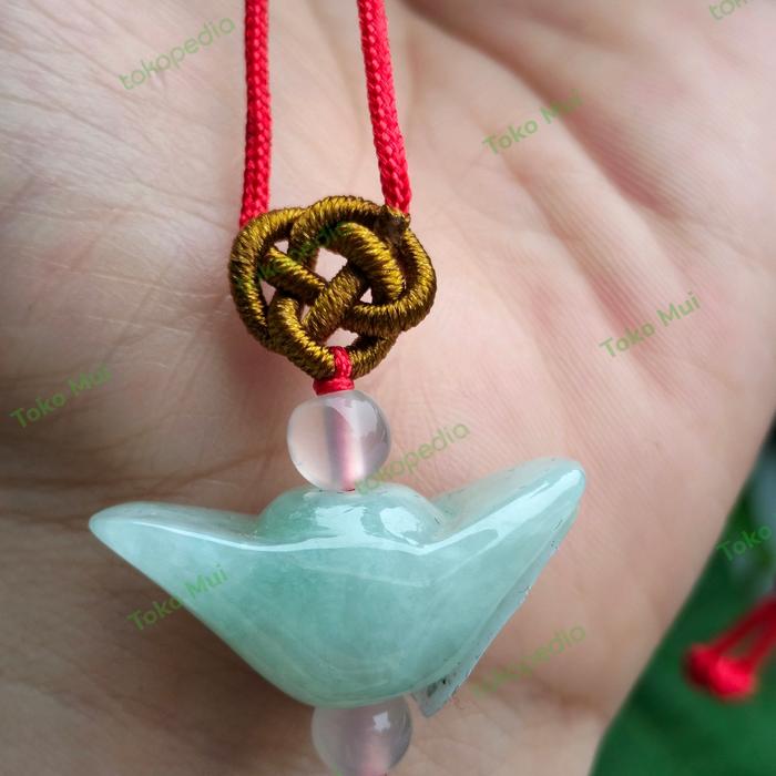 Kalung liontin GIOK Burma tael mas + sertifikat