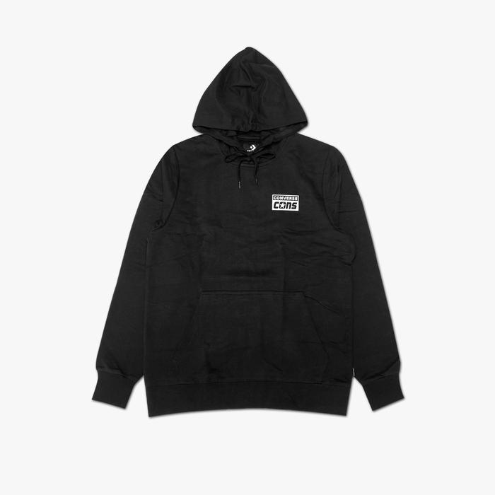 Converse Mens Logo Box Hoodie Black Original (PT MAP)