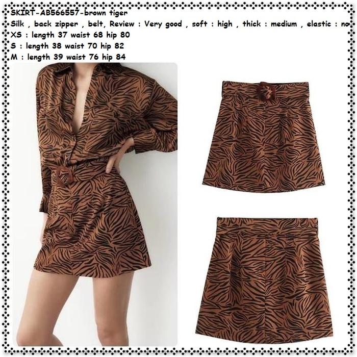 AB566557 Rok Mini Skirt Span Pendek Leopard Macan Wanita Korea Import