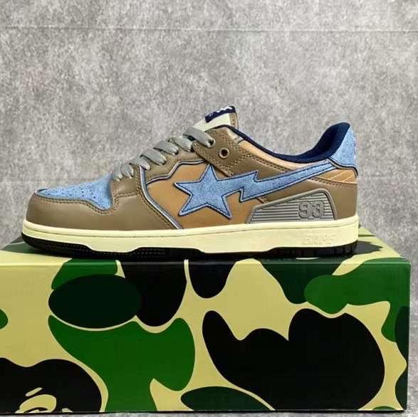 A Bathing Ape Bape SK8 Sta Vintage Beige Indigo