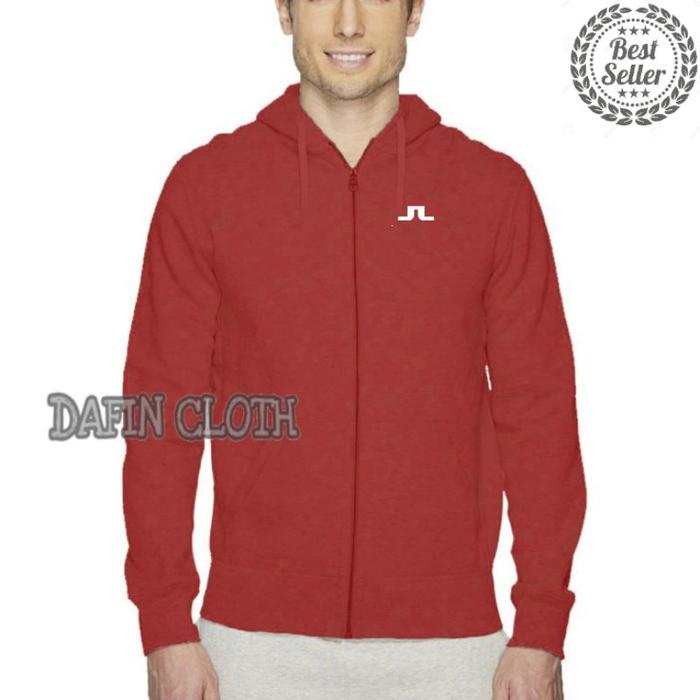 Jaket Hoodie Zipper Pria Golf Logo J.Lindeberg