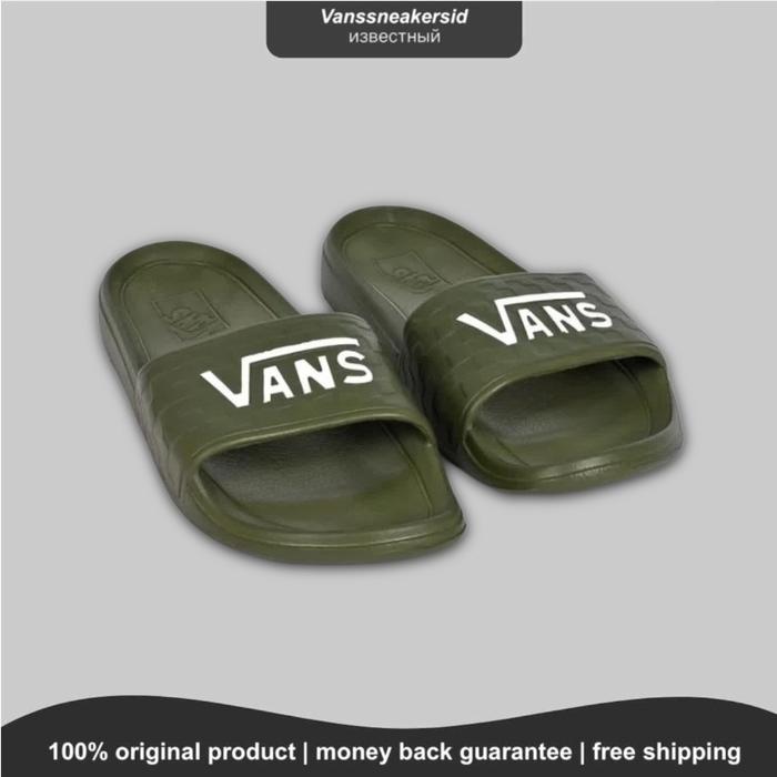 VANS SLIDE ON GREEN OLIVE BNIB ORIGINAL