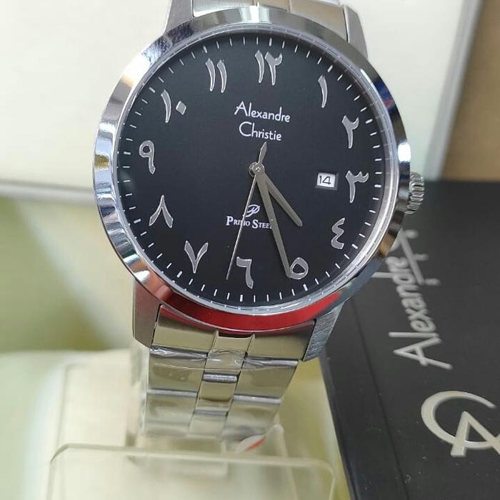 jam tangan analog pria alexandre christie ac 1024 MD solid st steel