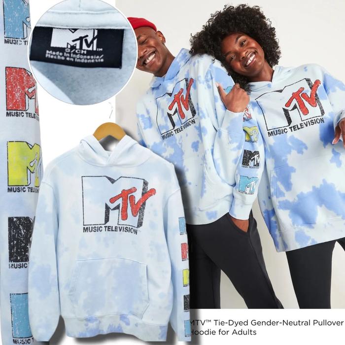 MTV Tiedye Blue Pullover Hoodie - Sweater biru