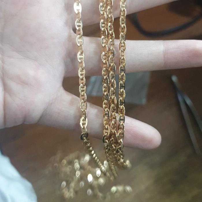 kalung polos wanita trixie toscano emas asli 375 8k gold mas muda unik