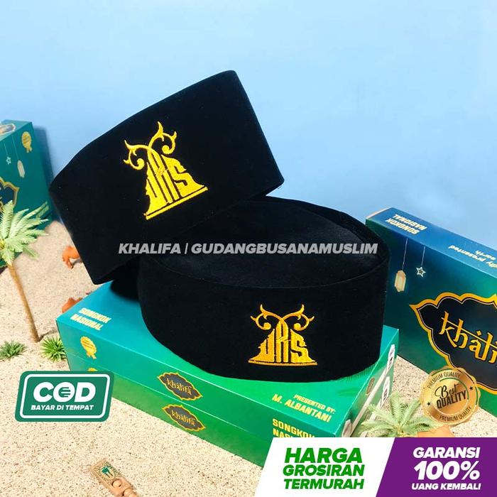 Peci UAS Bordir Original Songkok Murah Kopiah Anak Dewasa Hitam Polos