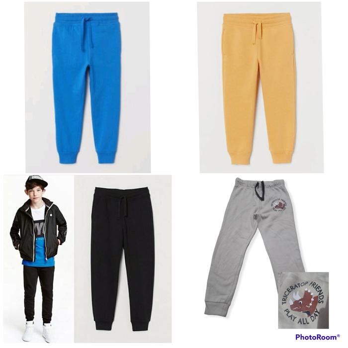 Joger anak laki HnM kuning hitam biru cream