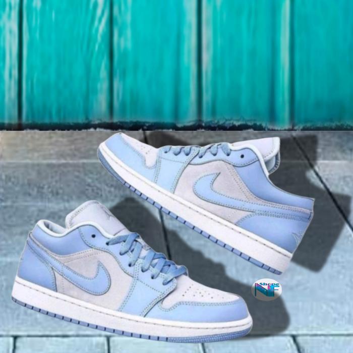 N|ke Air Jordan Low Football Gray Alumunum University Blue 100%Pk