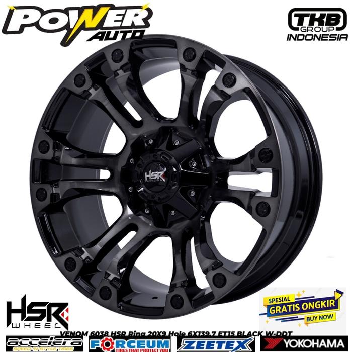 VELG LENSO RING 20 LEBAR 9 PCD 6X139,7 ET15 HSR VENOM BUAT PAJERO,
