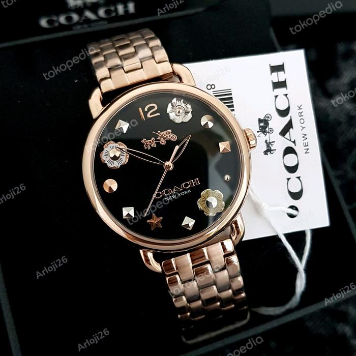 ARLOJI26 JAM TANGAN WANITA ORIGINAL COACH RG BLACK DIAL 35MM