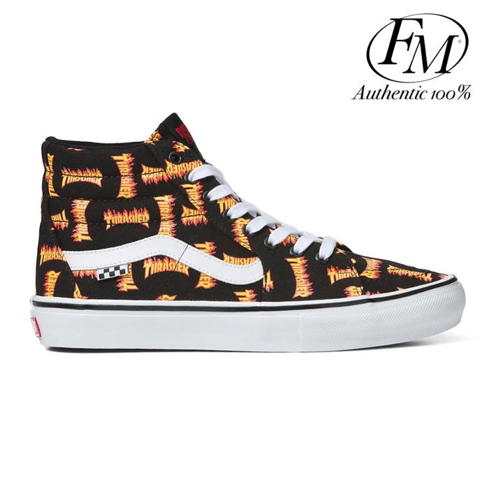 Vans x Thrasher Sk8-hi Pro Skate Black 100% Original