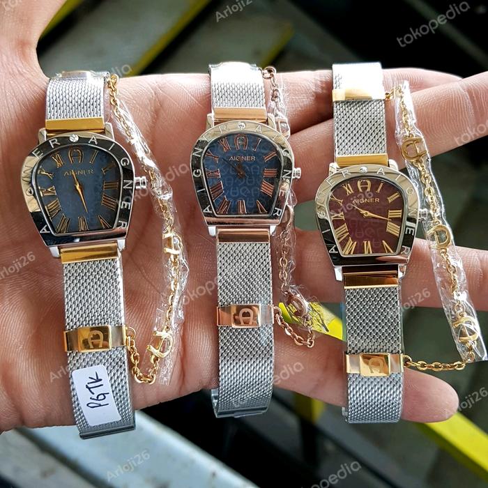 ARLOJI26 JAM TANGAN WANITA CEWEK AIGNER SET BOX ORIGINAL
