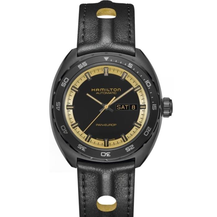 Hamilton Pan Europ Day Date Black Gold H35425730