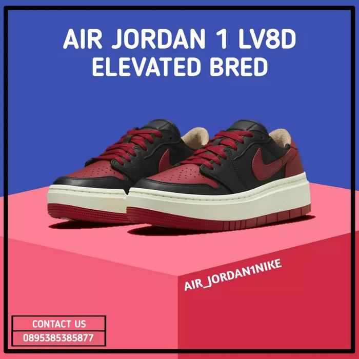 Sepatu Nike Air Jordan 1 Lv8d Elevated Bred 100% Authentic