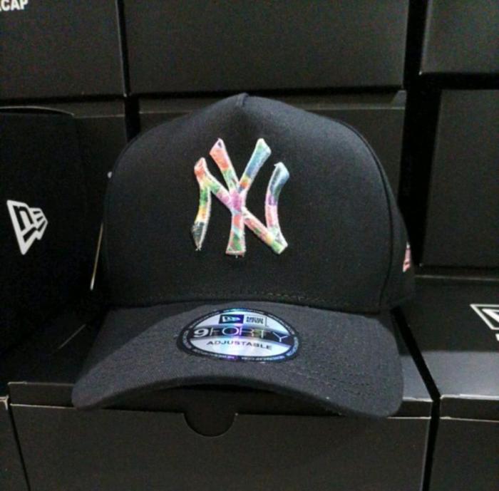 Topi Baseball Import Original Pria Logo NY Rainbow / Topi Premium