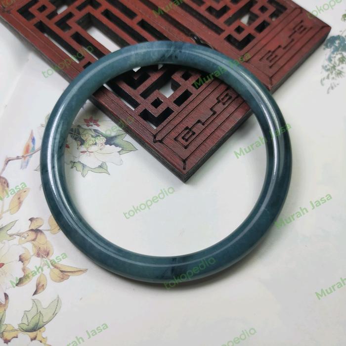 Gelang giok Burma / Bangle Jadeite Blue water + sertifikat