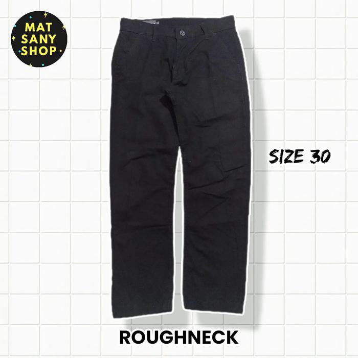 CELANA PANJANG BAHAN HITAM ROUGHNECK ORIGINAL PRELOVED