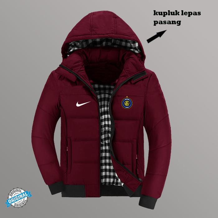 Jaket Parka Tebal Logo Inter Original terbaru Bahan Hangat Dan Halus