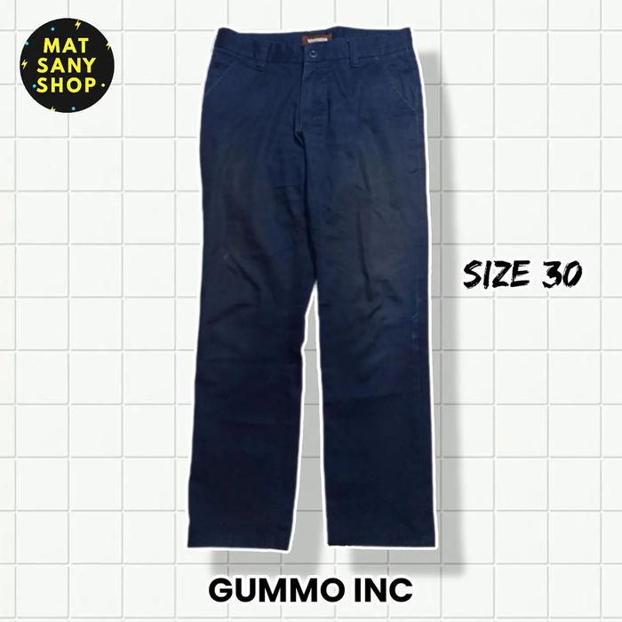 CELANA PANJANG BAHAN BIRU GUMMO INC ORIGINAL PRELOVED