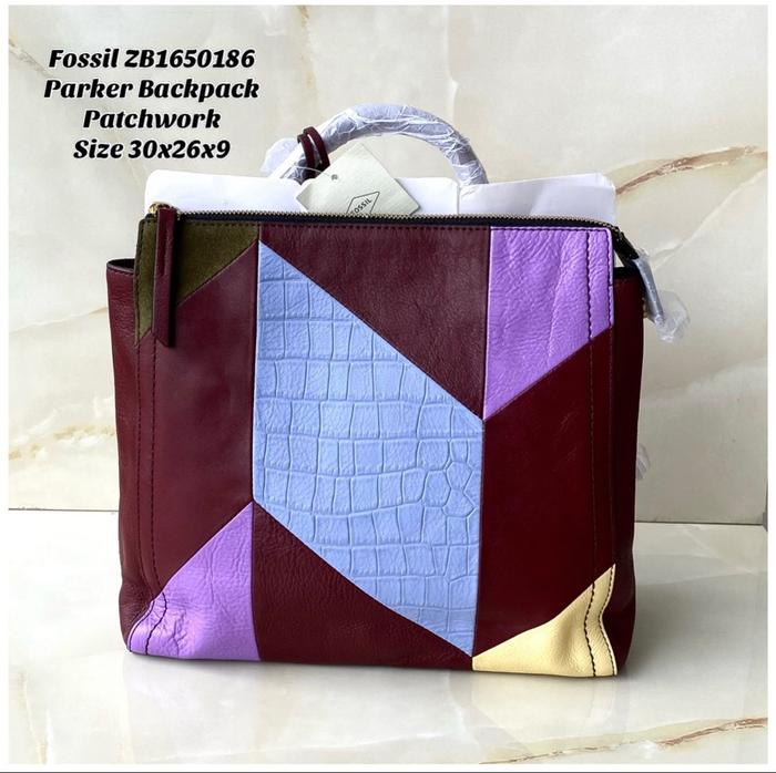 Tas Ransel Wanita Fossil Parker Small Backpack PW Patchwork Original