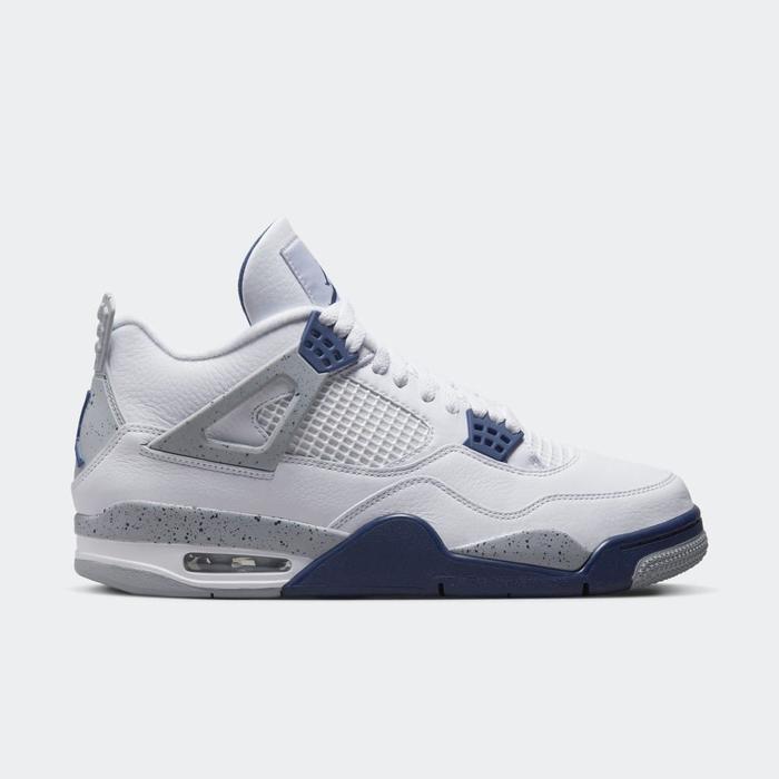 Sepatu Pria Nike Air Jordan 4 Retro 'Midnight Navy' White Original