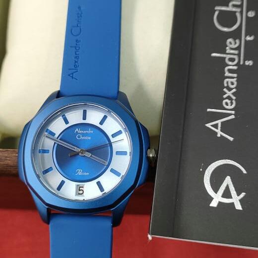 Jam Wanita ORIGINAL Alexandre Christie ACF 2A11 LD All Steel Rubber