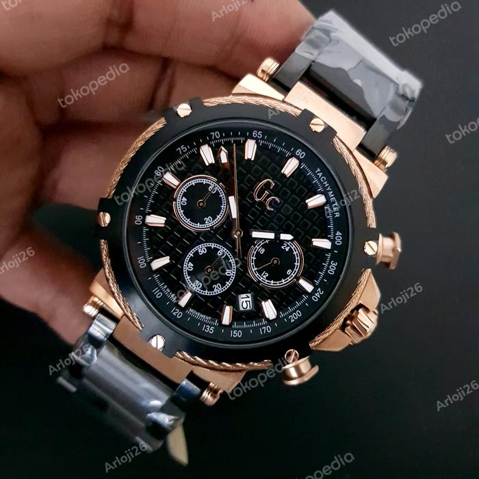ARLOJI26 JAM TANGAN PRIA GC Y54003G7 BLACK RG ORIGINAL