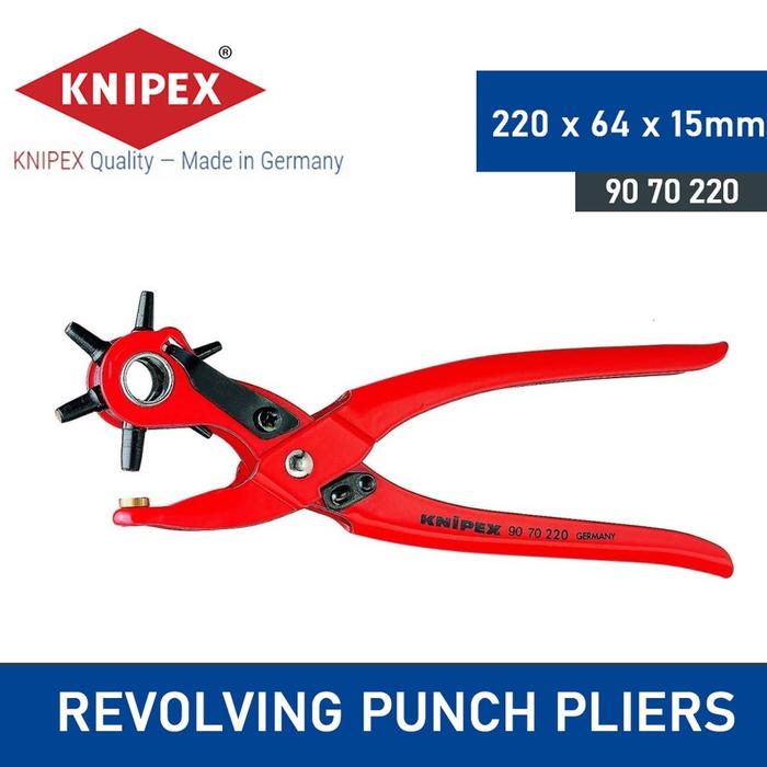 KNIPEX Tang Pembolong Ikat Pinggang 90 70 220 Revolving Punch Pliers