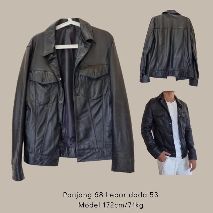 Jaket kulit Trucker Zara Leather Original Kulit Domba