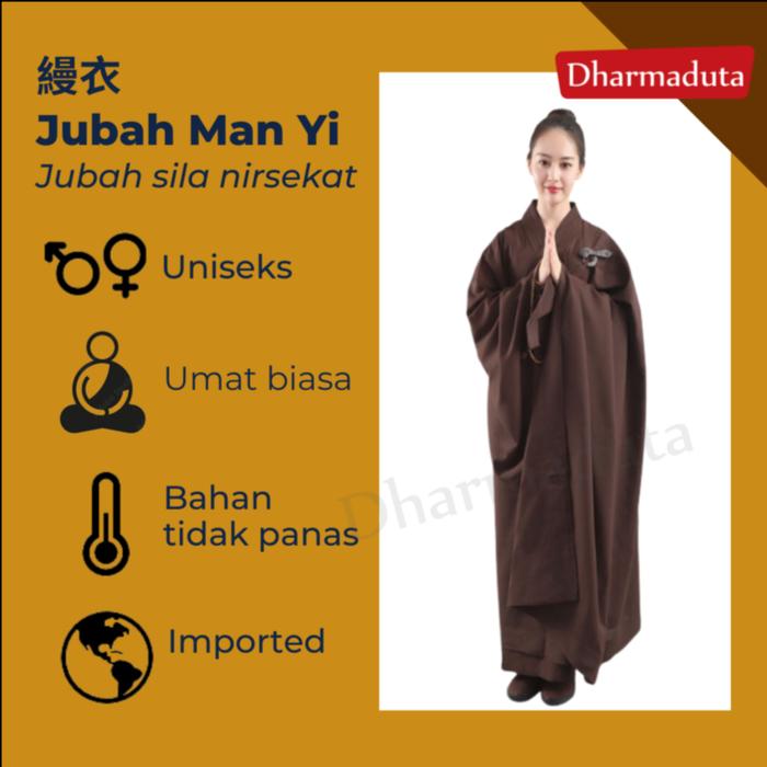 Fan Lin Jubah Man Yi Sila Nirsekat Coklat Brown Import